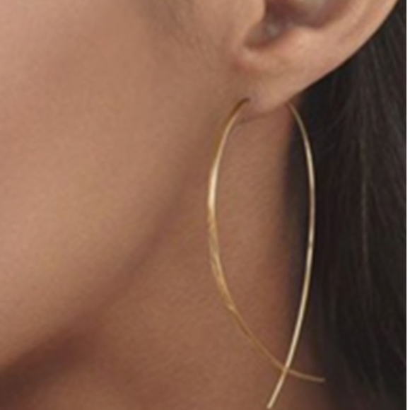 Geometric Wire Minimalist Chic Dangle Earrings - Picture 3 of 8